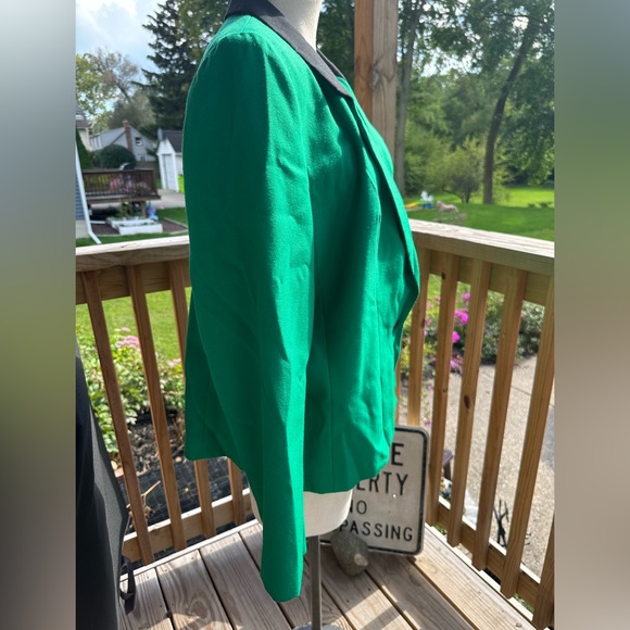 Vintage Joseph Feldman Kelly green button up blazer size 18 1/2 - Picture 4 of 7